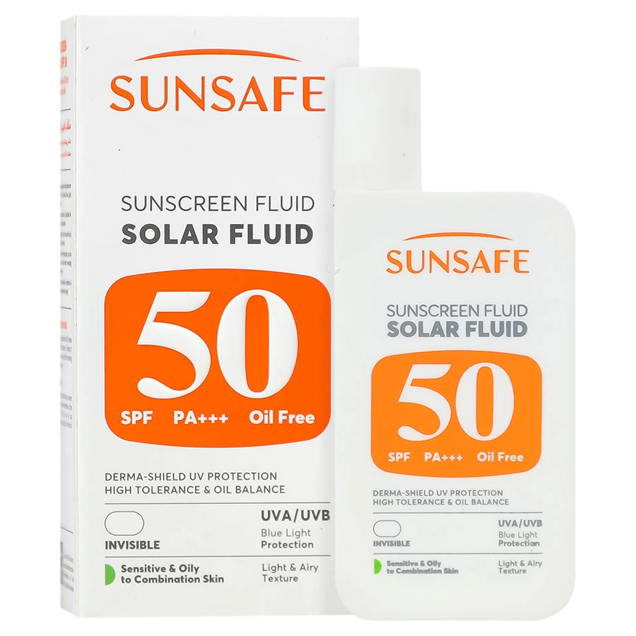 فلوئید ضد آفتاب پوست چرب و حساس SPF50 سان سیف