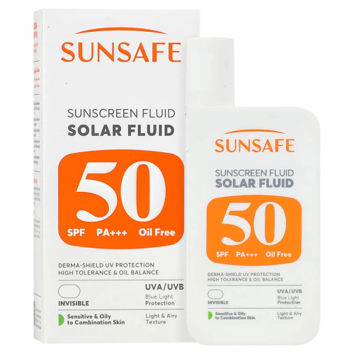 فلوئید ضد آفتاب پوست چرب و حساس SPF50 سان سیف