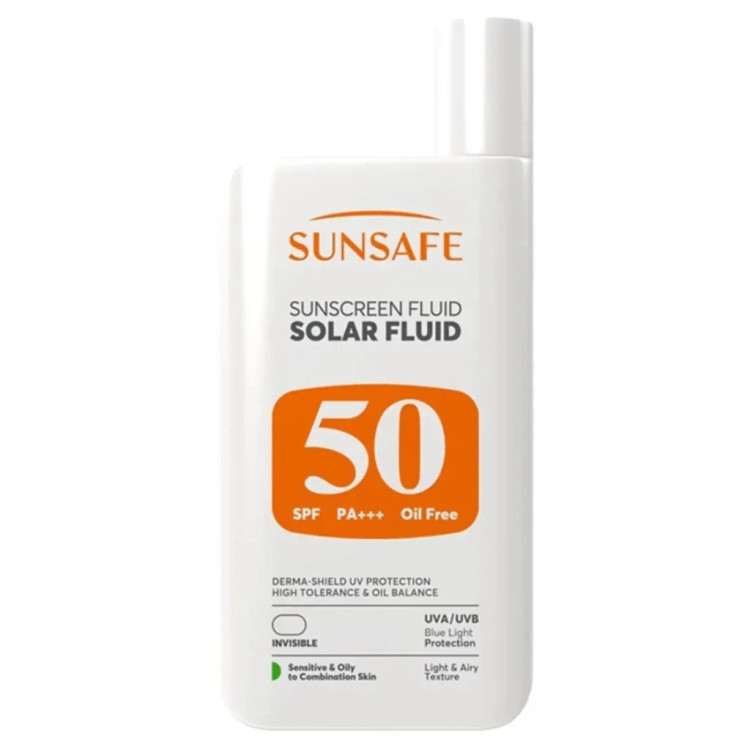 فلوئید ضد آفتاب پوست چرب و حساس SPF50 سان سیف